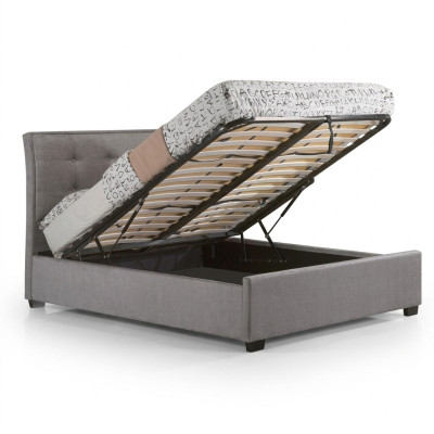 Diseñador Chesterfield Taupes Lujo Cama doble Marco tapizado