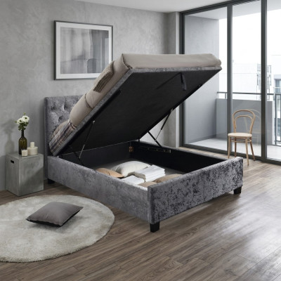 Chesterfield cama de diseñador dormitorio textil cuero tapizado 140/160/180/200 cm
