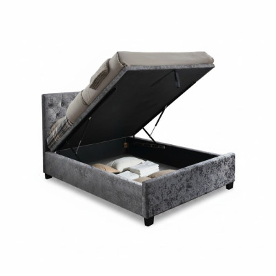 Chesterfield cama de diseñador dormitorio textil cuero tapizado 140/160/180/200 cm