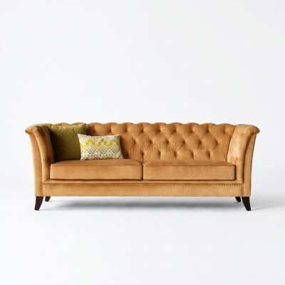 Oranger Chesterfield de 3 plazas Sofá de lujo moderno para sala de estar