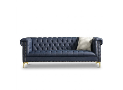 Muebles de estilo inglés Chesterfield sofá de tres plazas rosa turquesa 3 plazas azul sofá