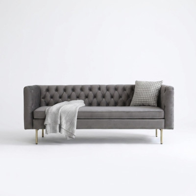Sofá de lujo de tela Chesterfield Sofás Tapizados de 3 plazas Muebles italianos