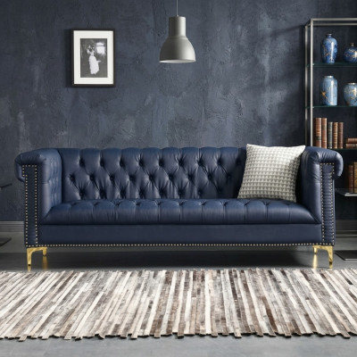Sofá de diseño de cuero Chesterfield, sofá de lujo clásico de 3 plazas, nuevo.