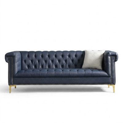 Sofá de diseño de cuero Chesterfield, sofá de lujo clásico de 3 plazas, nuevo.
