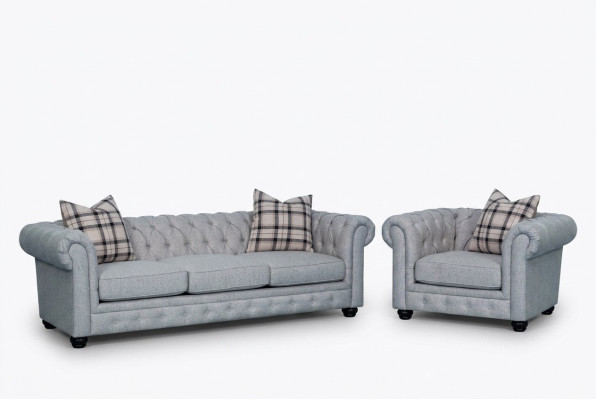 Conjunto de sofás Chesterfield sofá sofá tapizado de 3+1 plazas de cuero Textil Nuevo