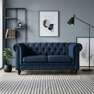 Muebles de estilo inglés Chesterfield Sofá de dos plazas Rosa Multicolor Amarillo Azul Sofa