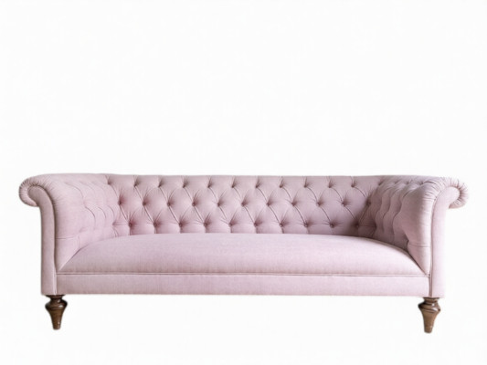 Chesterfield Sofá de diseño tapizado en tela de lujo. Sofá clásico de 3 plazas nuevo.