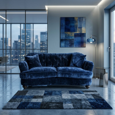 Sofá de lujo de tela Chesterfield Sofás Acolchado 3 plazas Telas Nuevas