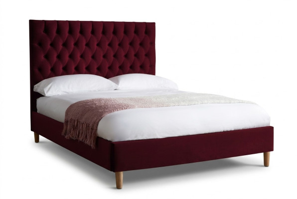 Cama Chesterfield roja Cama tapizada cama doble Camas Big XXL Diseñador Cama de lujo