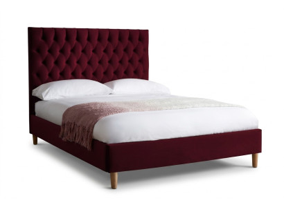 Cama Chesterfield roja Cama tapizada cama doble Camas Big XXL Diseñador Cama de lujo