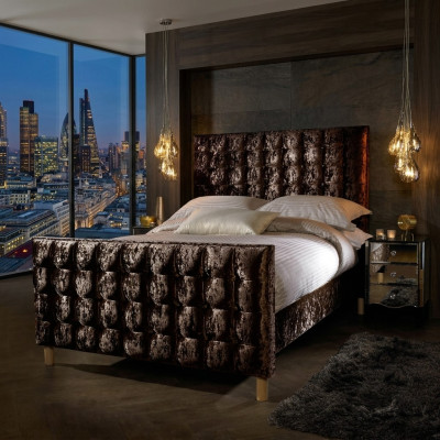 Cama Chesterfield cama tapizada cama doble camas grande XXL diseñador cama de lujo terciopelo