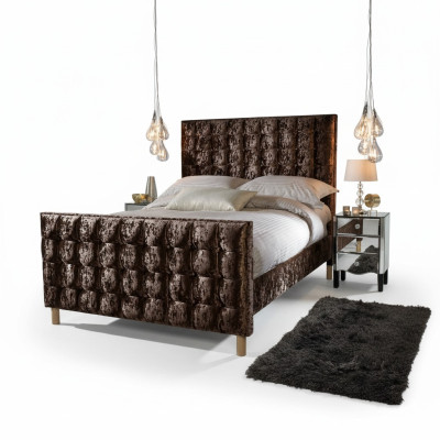Cama Chesterfield cama tapizada cama doble camas grande XXL diseñador cama de lujo terciopelo