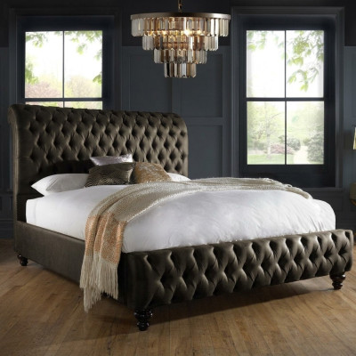 Chesterfield Textil Cama Dormitorio Camas Dobles Acolchadas 140/160/180/200 cm