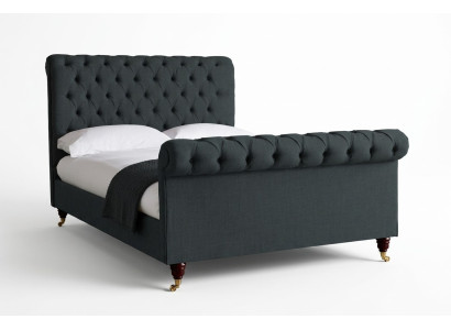 Diseño Chesterfield Tapizado Cama Doble Inglesa Negra 140/160/180x200 Bed