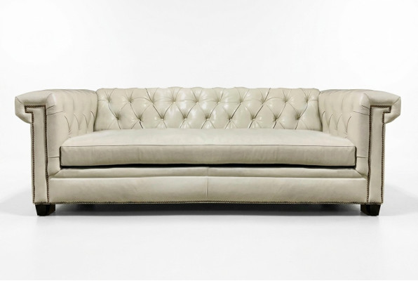 Chesterfield Sofá de lujo tapizado de cuero 3+2+1 asientos