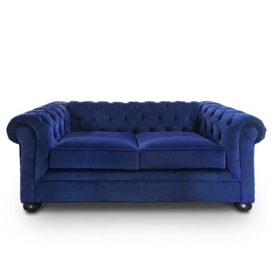 Sofá Chesterfield de lujo de piel con asientos tapizados conjunto de 2 + 1 plazas de sofás nuevo