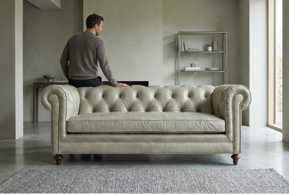 Sofá Chesterfield de lujo, sofá de cuero acolchado, conjunto de asientos 3+2+1, sofá de asientos nuevos