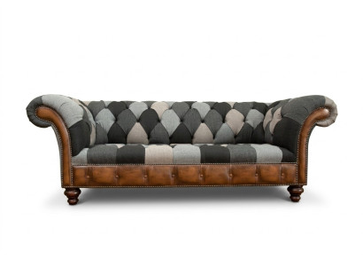Chesterfield Diseño Sofá de 3 plazas en tela Sofá Asiento Acolchado Sofás