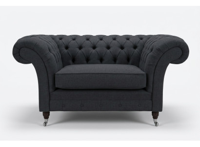 Sofá de diseño de tapicería de sofá, negro, negro, sofás de 1,5 plazas, muebles Chesterfield.