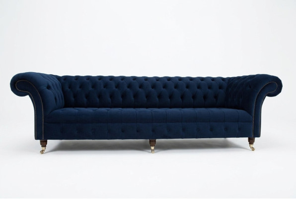 Sofá Chesterfield de terciopelo de cuatro plazas Diseño Sofás Sofás acolchados Sofá de 265 cm