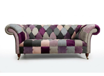 Sofá Chesterfield de 3 plazas, diseñado con tapicería. Sofá conjunto de tres plazas.