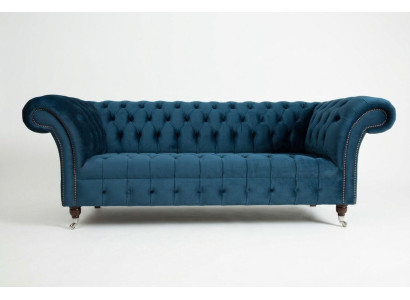 Chesterfield sofá de 3 plazas tapizado en cuero tela sofá tela estilo moderno
