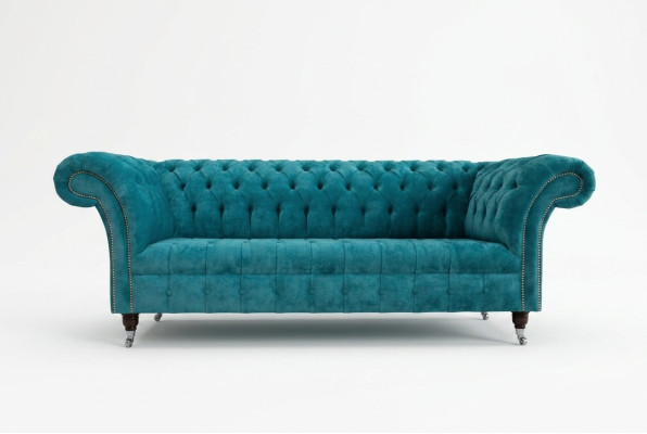 Chesterfield Original Sofá Couch Textil Sofas Sofás Tapizado Tela Nuevo