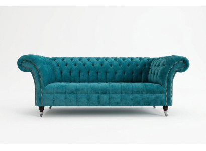 Chesterfield Original Sofá Couch Textil Sofas Sofás Tapizado Tela Nuevo