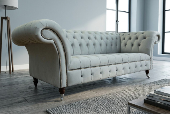 Sofá Chesterfield Set 3+2 plazas de terciopelo aterciopelado conjunto de diseño de muebles