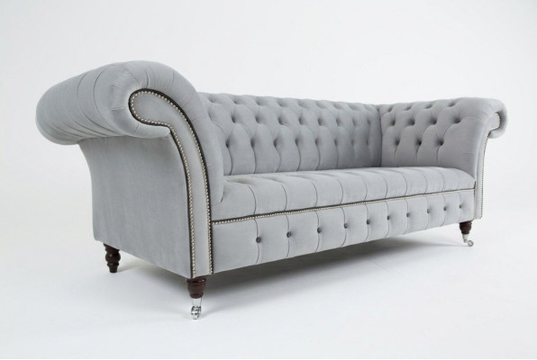 Sofá Chesterfield Set 3+2 plazas de terciopelo aterciopelado conjunto de diseño de muebles