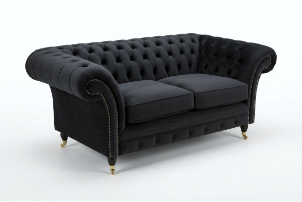 Chesterfield Original Sofa JVMoebel Sofás de tela Gris 185cm Sofá