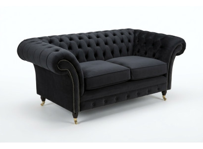 Chesterfield Original Sofa JVMoebel Sofás de tela Gris 185cm Sofá