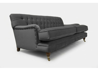 Chesterfield sofá de 3 plazas Tapicería textil Sofá de salón de terciopelo nuevo
