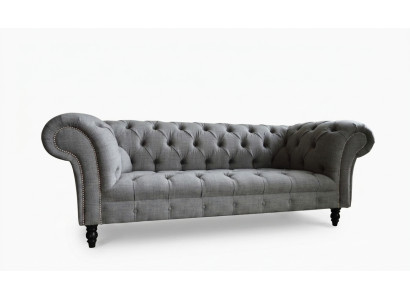 Diseño Chesterfield sofá 3 juego de sofá tela tapizada de cuero sofá de tres plazas