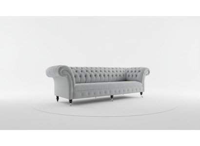 Sofá de tela Sofá Chesterfield de tela, grandes sofás, sofás xxl, asientos acolchados, 265 cm.