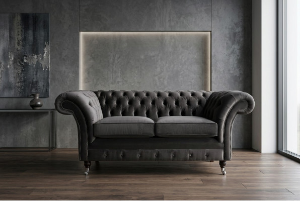 Sofá Chesterfield de 2 plazas diseño de tapicería sofás juego de sala nuevo de dos plazas
