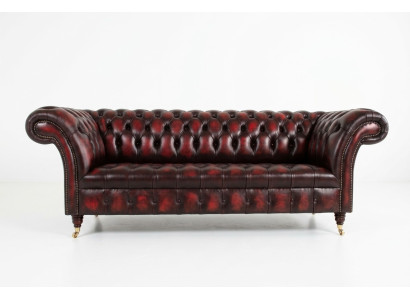 Sofá de lujo de tres plazas para la sala de estar Chesterfield de Bordaux