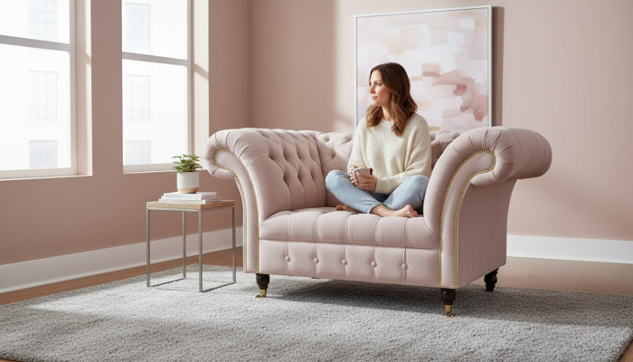 Chesterfield sillón sofá de televisión 1 plaza sofá tela sofás tapizados nuevos textiles