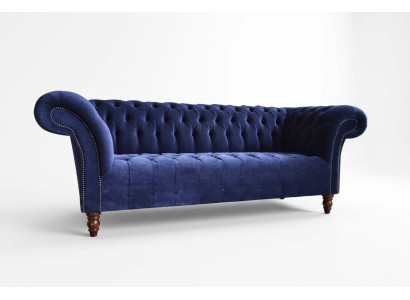 Sofá chesterfield azul diseño sofás tapizados tela cuero