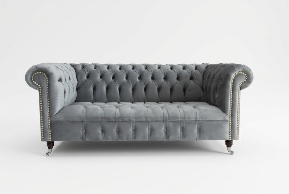 Chesterfield Sofá de diseñador de 3 plazas Sofás tapizados sofás de tela tres plazas