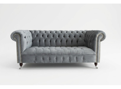 Chesterfield Sofá de diseñador de 3 plazas Sofás tapizados sofás de tela tres plazas