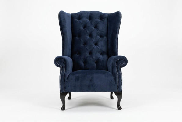 Sillón azul de orejas Chesterfield Sofá Sofá Acolchado de un asiento Sofás Textiles