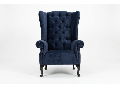Sillón azul de orejas Chesterfield Sofá Sofá Acolchado de un asiento Sofás Textiles