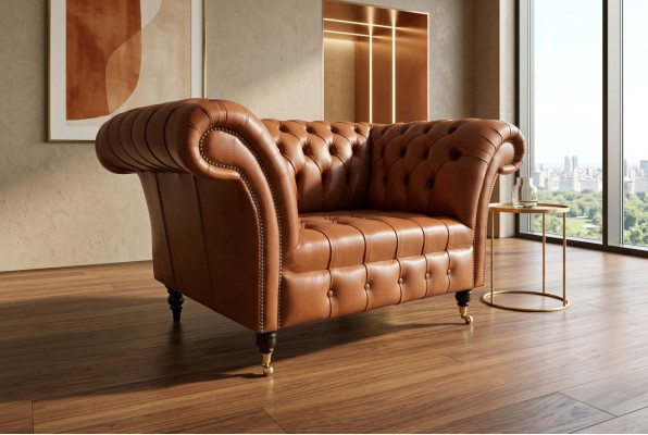 Chesterfield Sillón Sofá de TV 1 plaza Sofá de tela Nuevo Textil Sofás