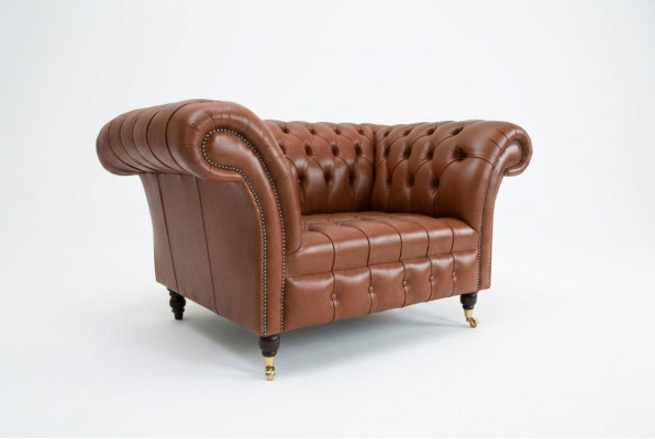 Chesterfield Sillón Sofá de TV 1 plaza Sofá de tela Nuevo Textil Sofás