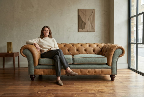 Sofá de diseñador 3 plazas Sofá tapizado Sofás de tela para la sala de estar Textil Sofá