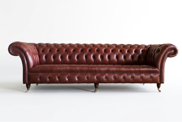 Xxl gran sofá Chesterfield sofá de 4 plazas sofá tapizado lujo clásico textil.