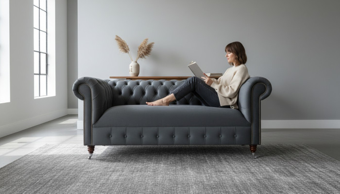sofá clásico de salón Chesterfield muebles sofá asiento acolchado sofás de sofá