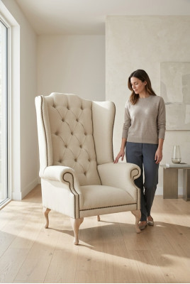 Chesterfield sillón de orejas de una plaza sofá sofá tapizado terciopelo cuero tela relax nuevo.