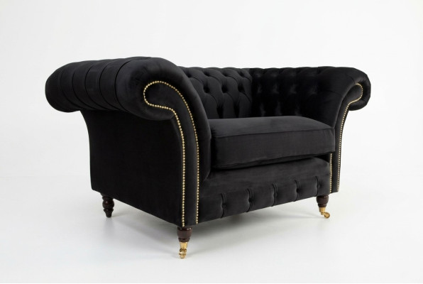 Diseño de Chesterfield tela sofá sillón 1.5 plazas sofás tapizados Salón Nuevo Club